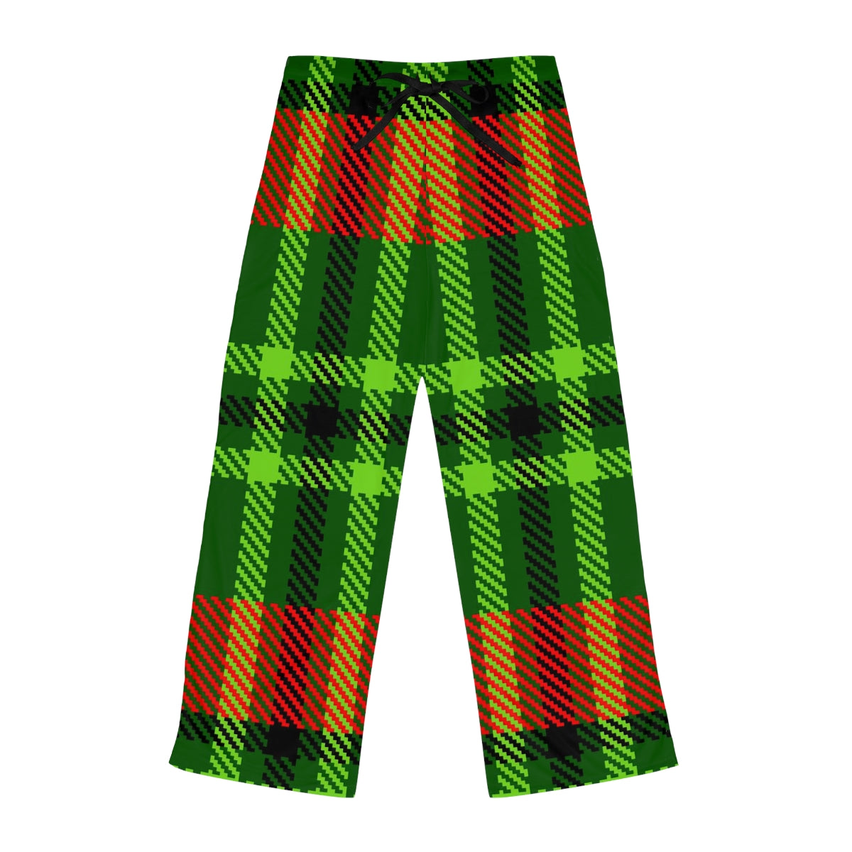 Green Christmas Plaid-Women's Pajama Pants (AOP)