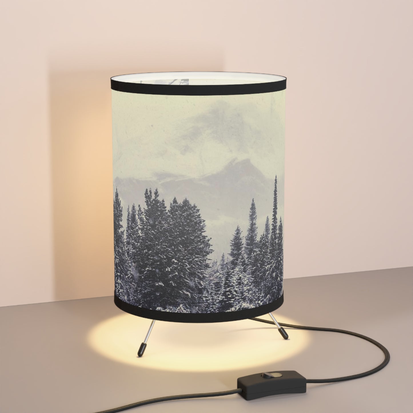 Mountain High- Tripod Lamp with High-Res Printed Shade, US\CA plug